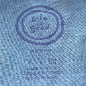 Light blue, short sleeve,”Life is Good t-shirt”
